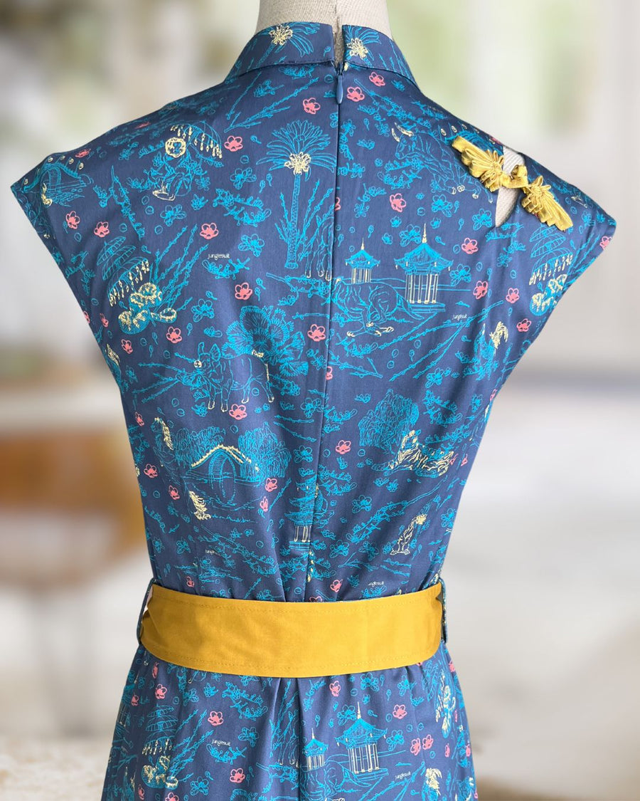 Wild Zodiac mulled grape cheongsam dress